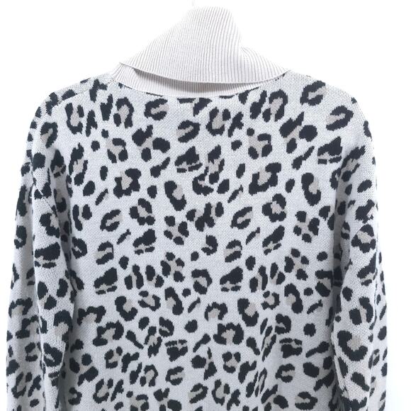 Kut from the Kloth Boxy Neutral Animal Leopard Print CowlNeck Pullover Sweater S - Picture 10 of 13